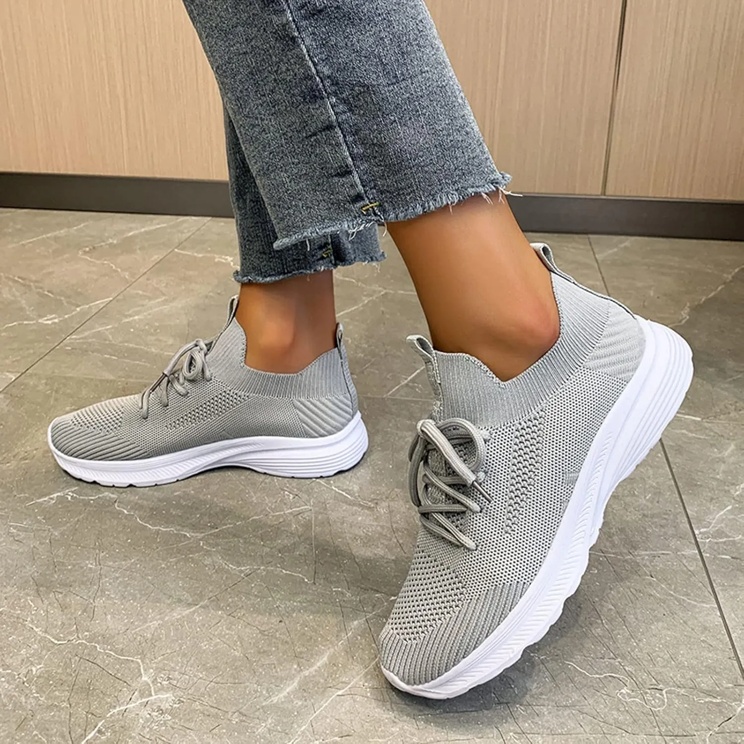 Womens Breathable Nursing Shoes Air Cushion Orthopedic Sneakers with Arch Support Outdoor Casual Fitness Shoe