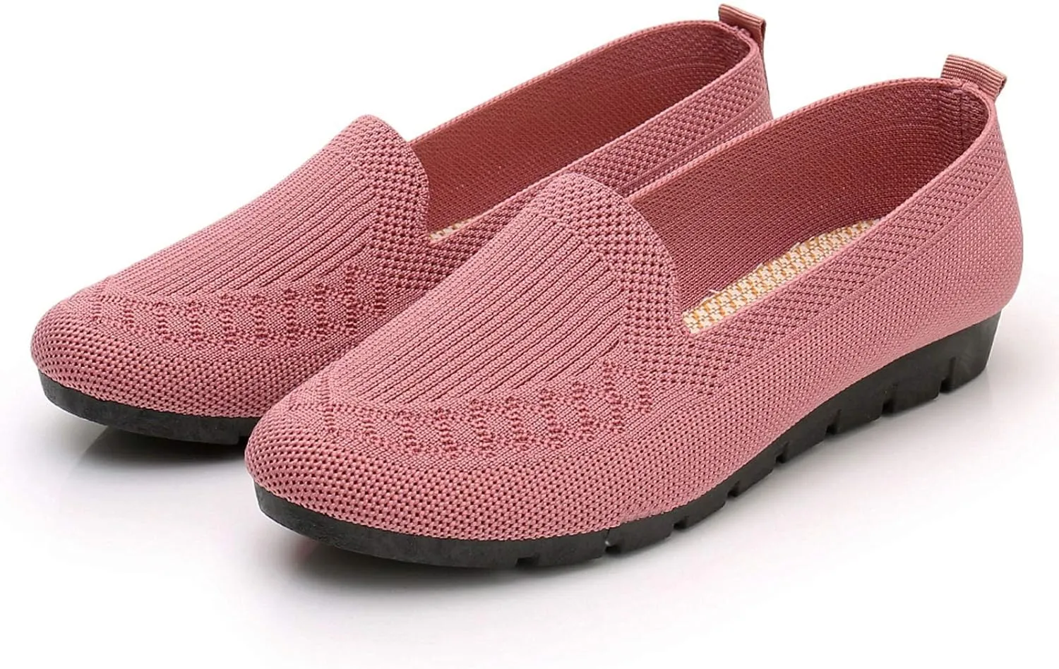 Women's Casual Shoes Summer Wedge Breathable Mesh Round Wedges Single Casual Toe Slip-On Shoes