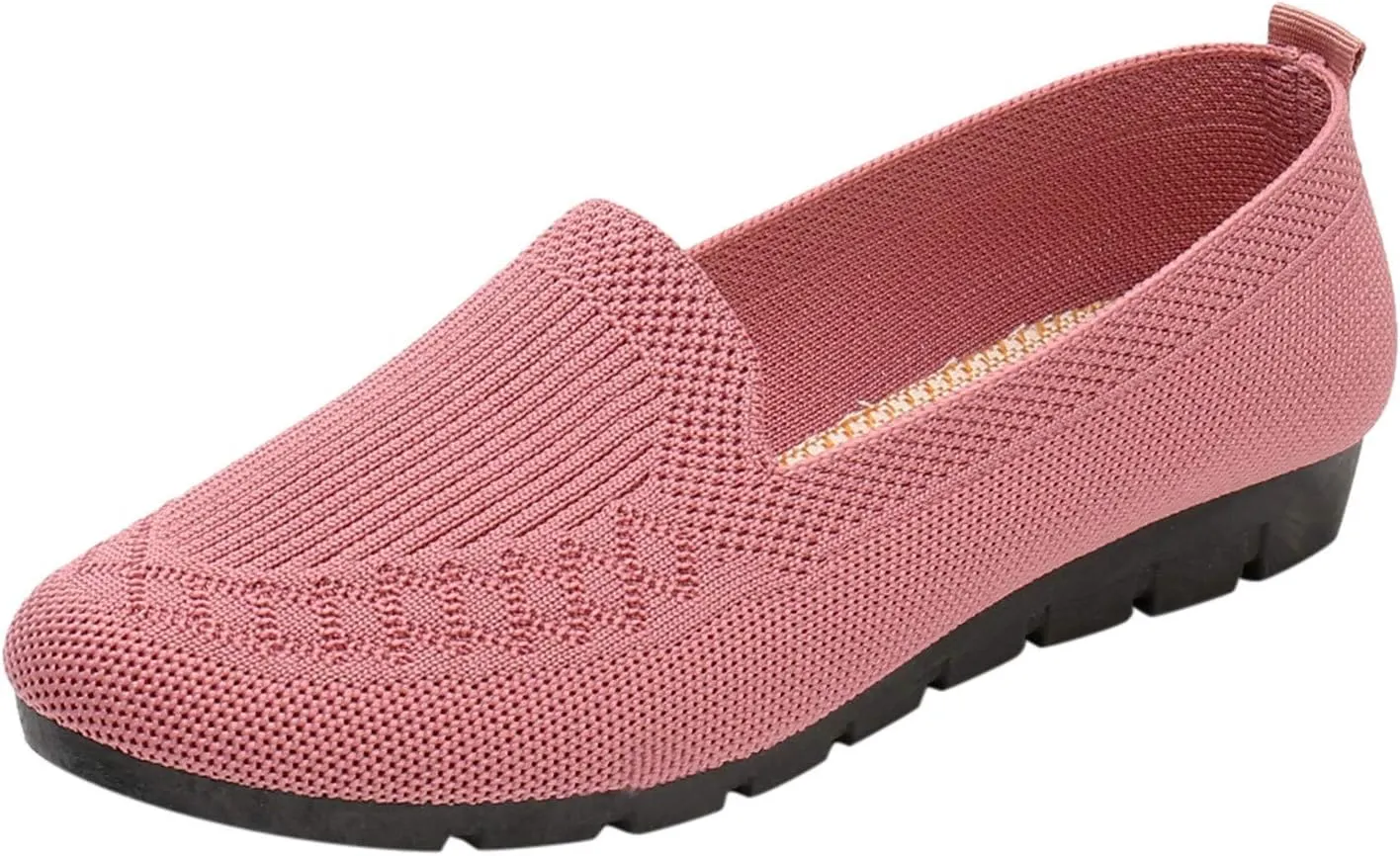 Women's Casual Shoes Summer Wedge Breathable Mesh Round Wedges Single Casual Toe Slip-On Shoes