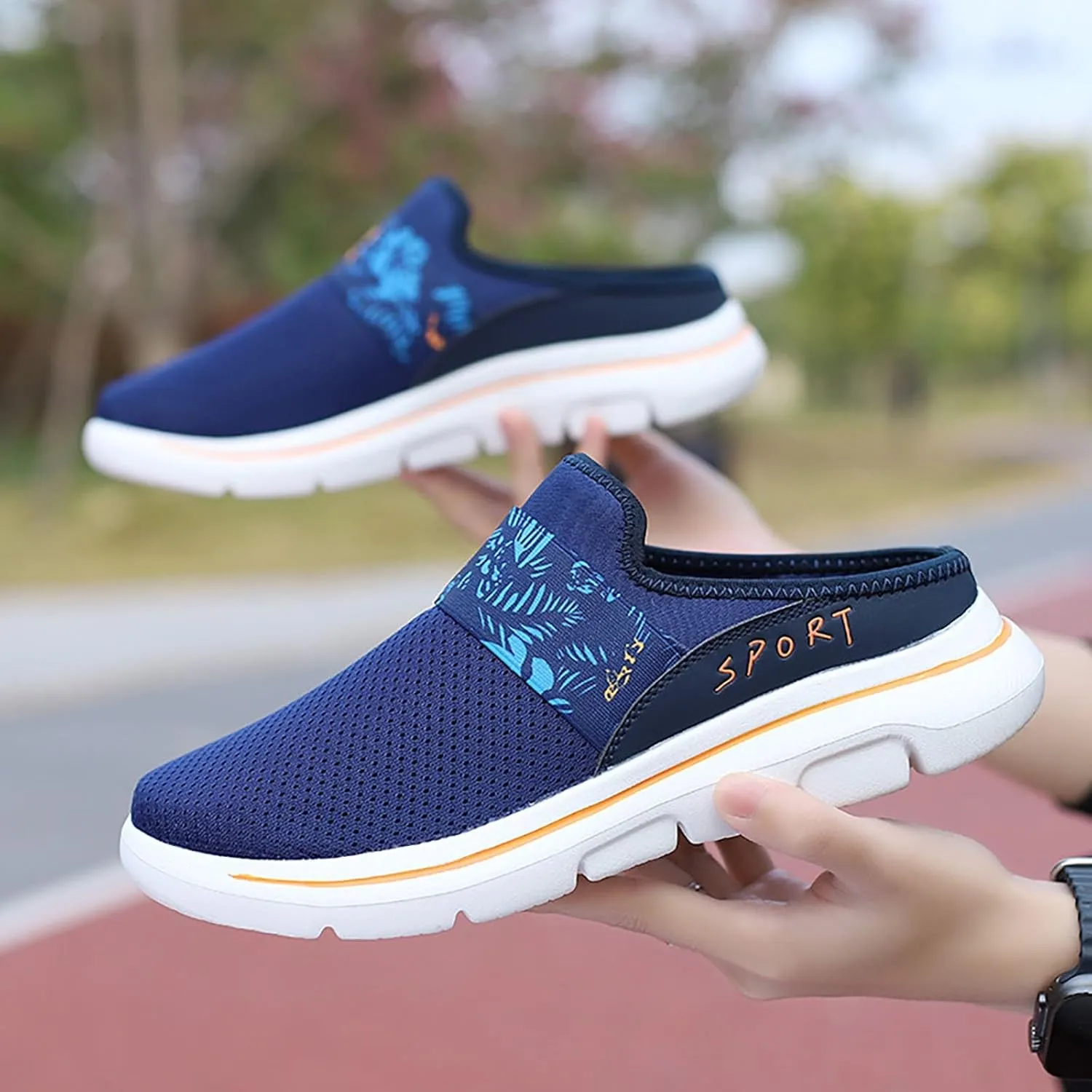 Women's Casual Slip on Half Shoes Breathable Slip On Shoes Women Mesh Breathable White Casual Shoes Black Sneakers Waterproof Tennis Shoe Casual Loafers