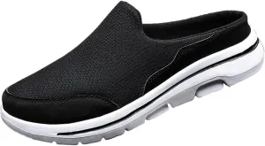 Women's Casual Slip on Half Shoes Breathable Slip On Shoes Women Mesh Breathable White Casual Shoes Black Sneakers Waterproof Tennis Shoe Casual Loafers