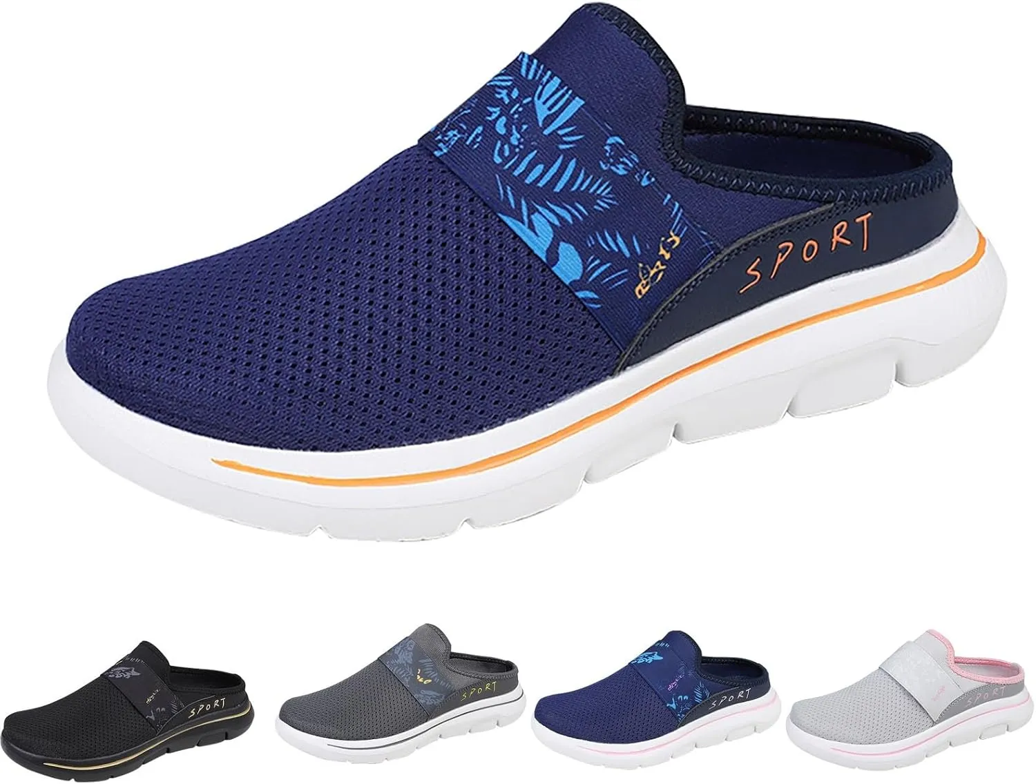 Women's Casual Slip on Half Shoes Breathable Slip On Shoes Women Mesh Breathable White Casual Shoes Black Sneakers Waterproof Tennis Shoe Casual Loafers