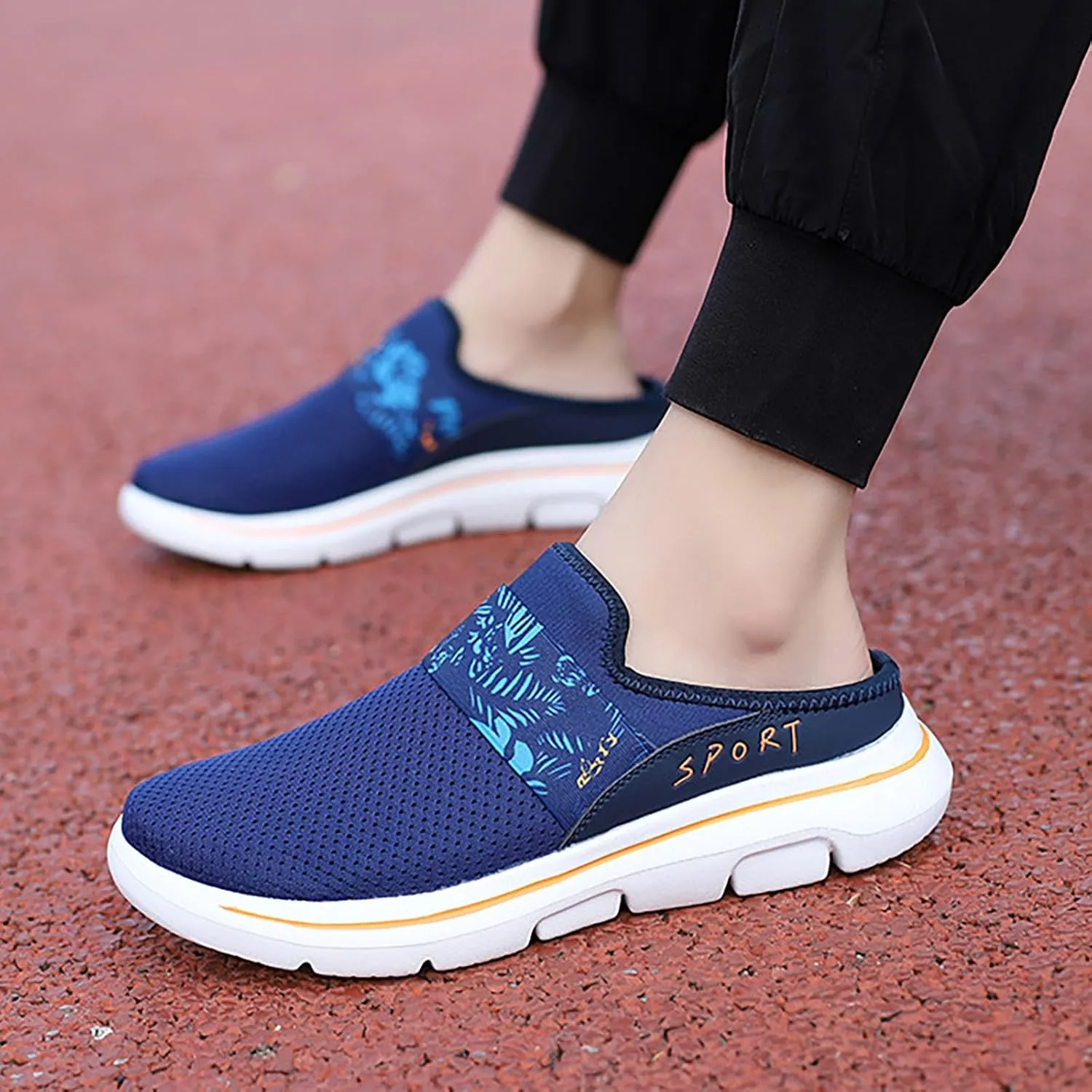 Women's Casual Slip on Half Shoes Breathable Slip On Shoes Women Mesh Breathable White Casual Shoes Black Sneakers Waterproof Tennis Shoe Casual Loafers