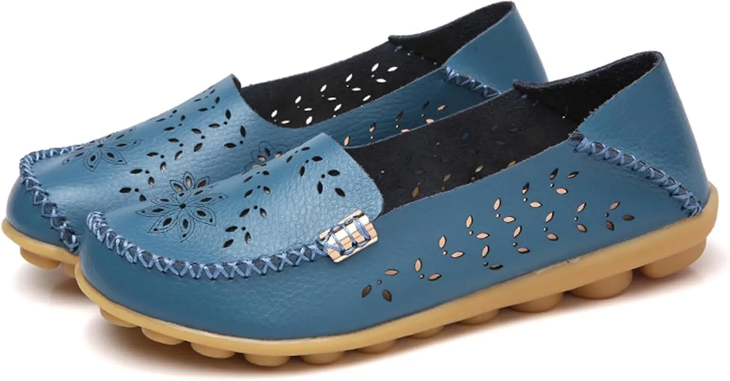 Womens Comfort Walking Cute Flat Loafer Ballet Flats Shoes Cute Penny Loafer Slip On Walking Driving Shoes with Diamond Eyelets