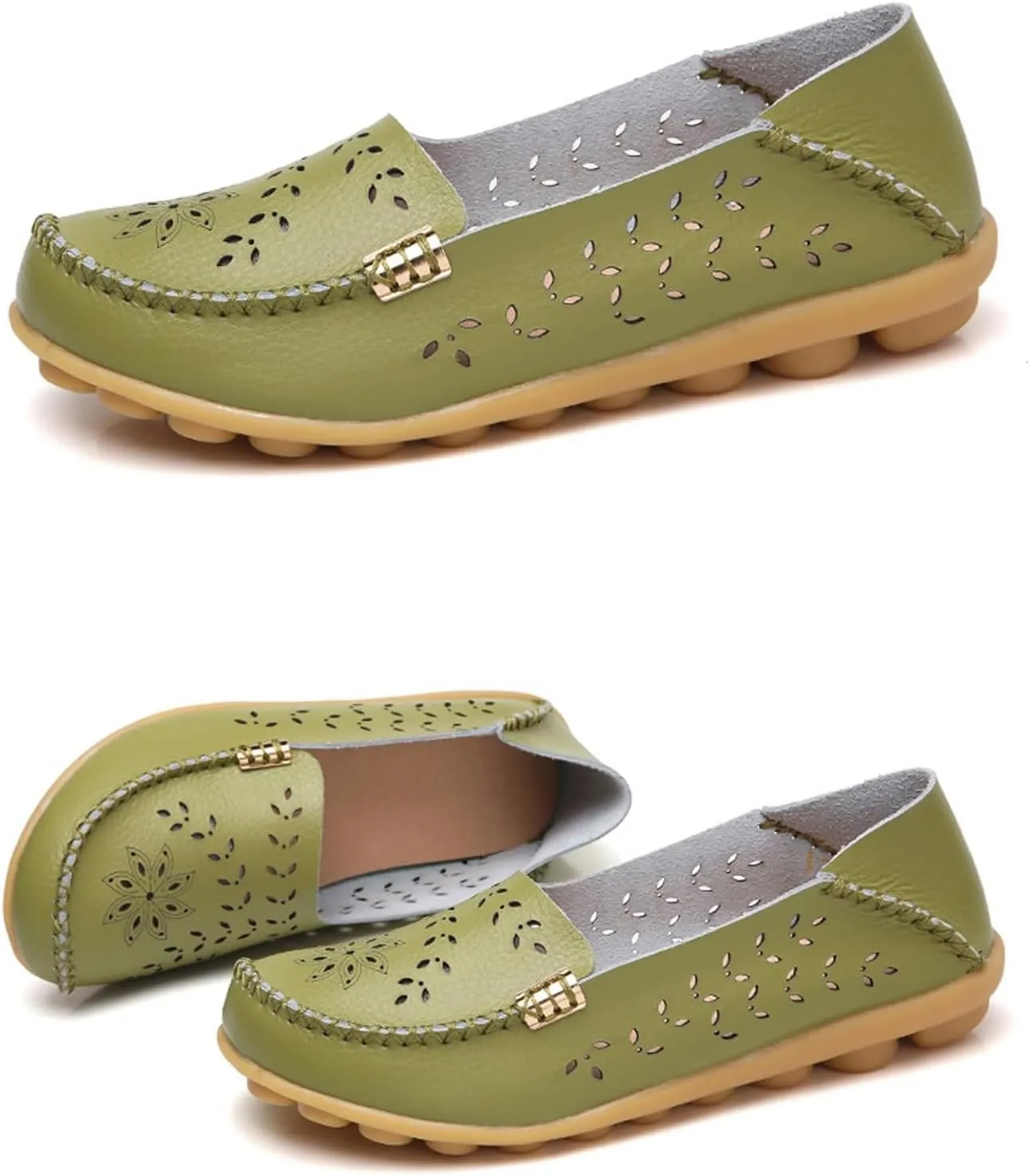 Womens Comfort Walking Cute Flat Loafer Ballet Flats Shoes Cute Penny Loafer Slip On Walking Driving Shoes with Diamond Eyelets