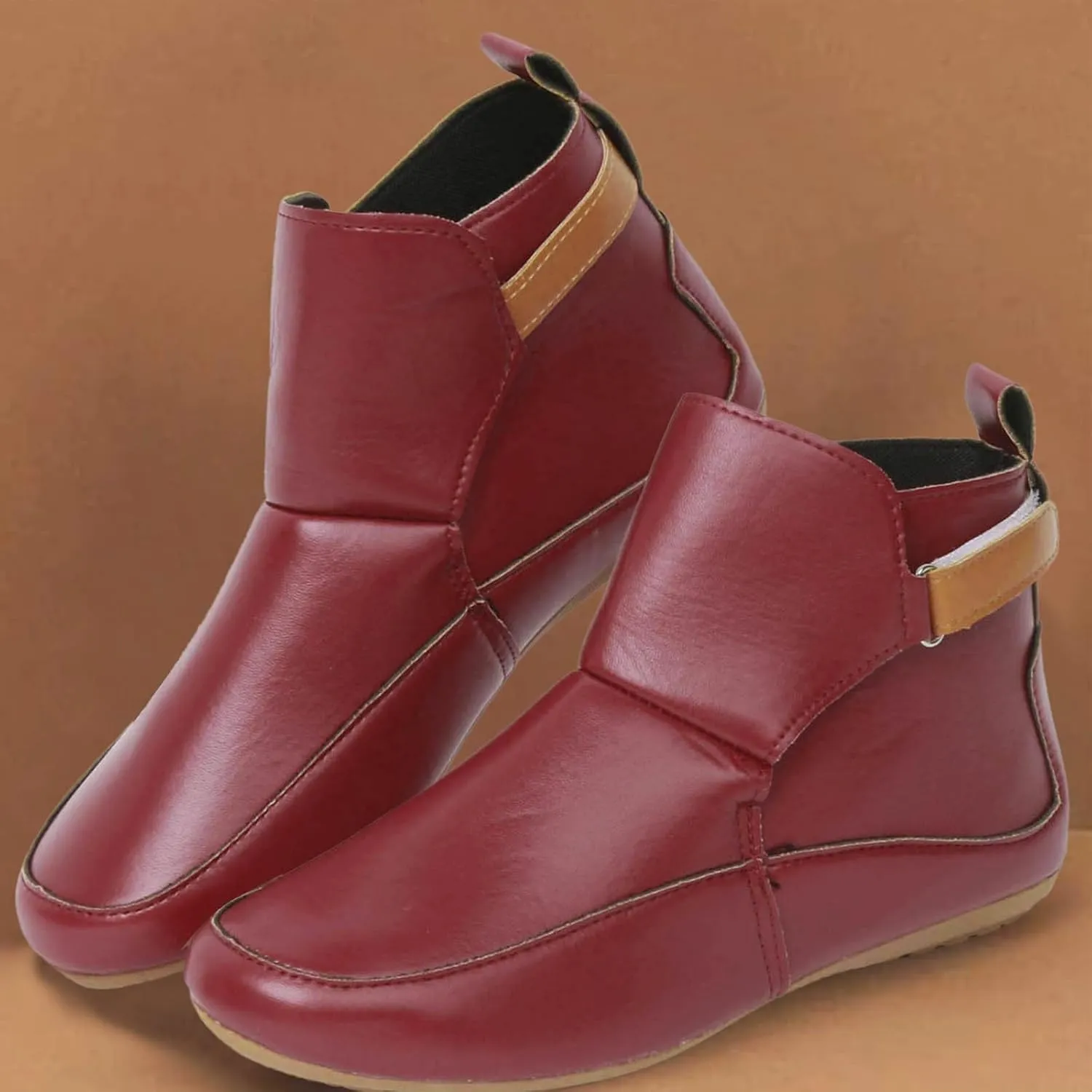 Womens Cowboy Boots,Women's Classic Ankle Boots Low Heel Buckle Strap Booties Ladies Round Toe Fashion Shoes Women