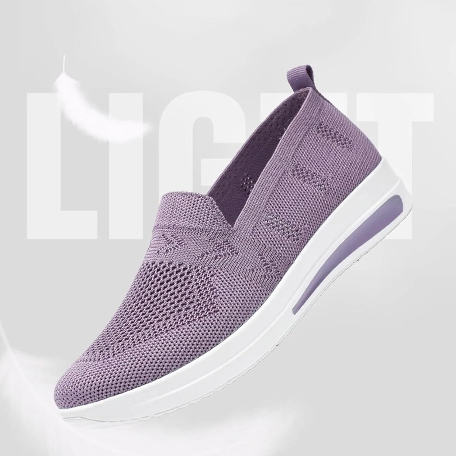 Women's Cushion Sneakers Breathable Lightweight Mesh Hiking Shoes Low Top Slip On Tennis Shoes for Women
