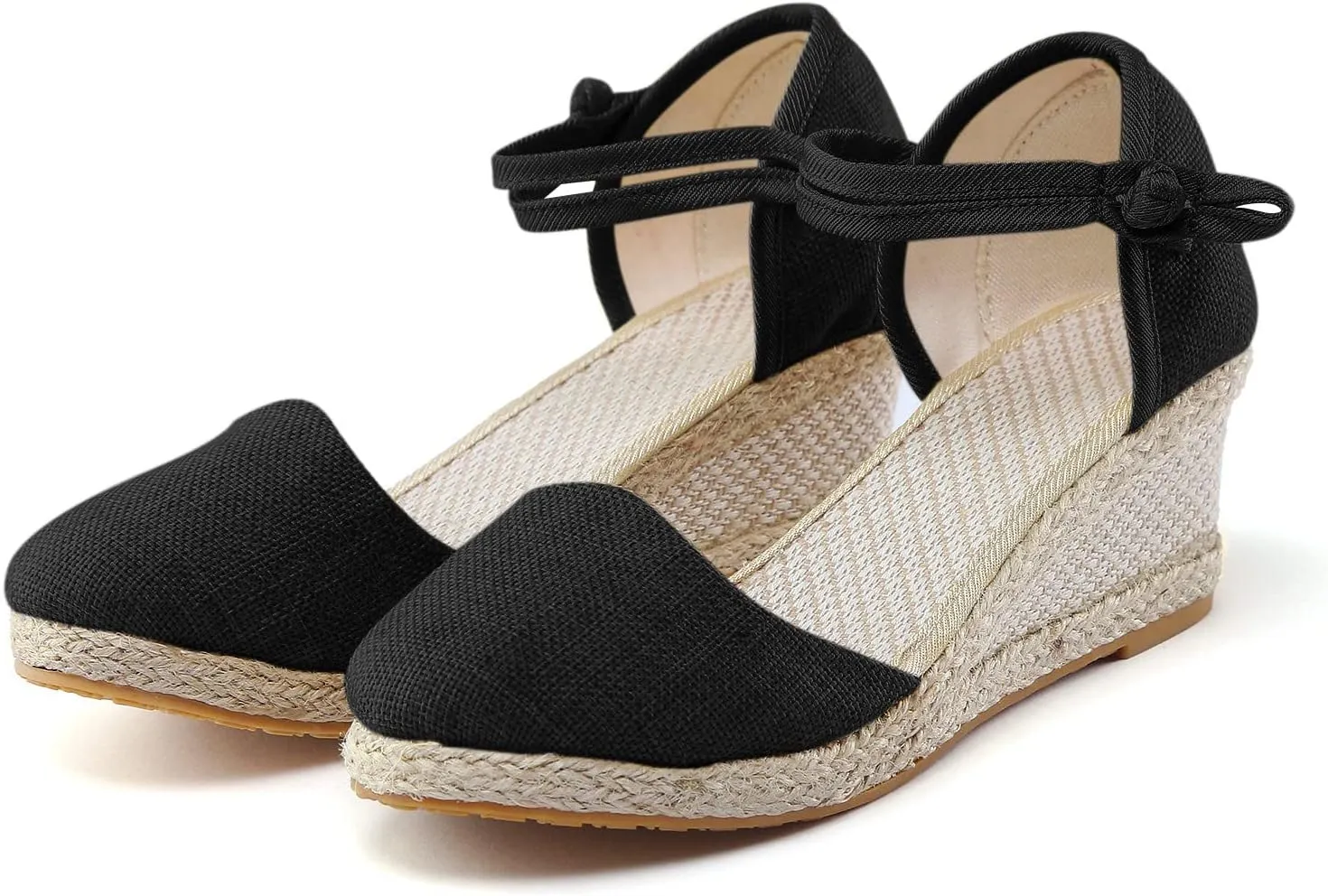 Womens Espadrille Wedges Sandals Closed Toe Platform Sandals Comfort Dressy Summer Sandals Ladies Outdoor Beach Shoes
