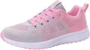 Women's Fashion Sneaker Non Slip Breathable Lightweight Comfortable Lace Up Running Shoes Mens Womens Loafer Shoes Black Platform Sneakers for Women