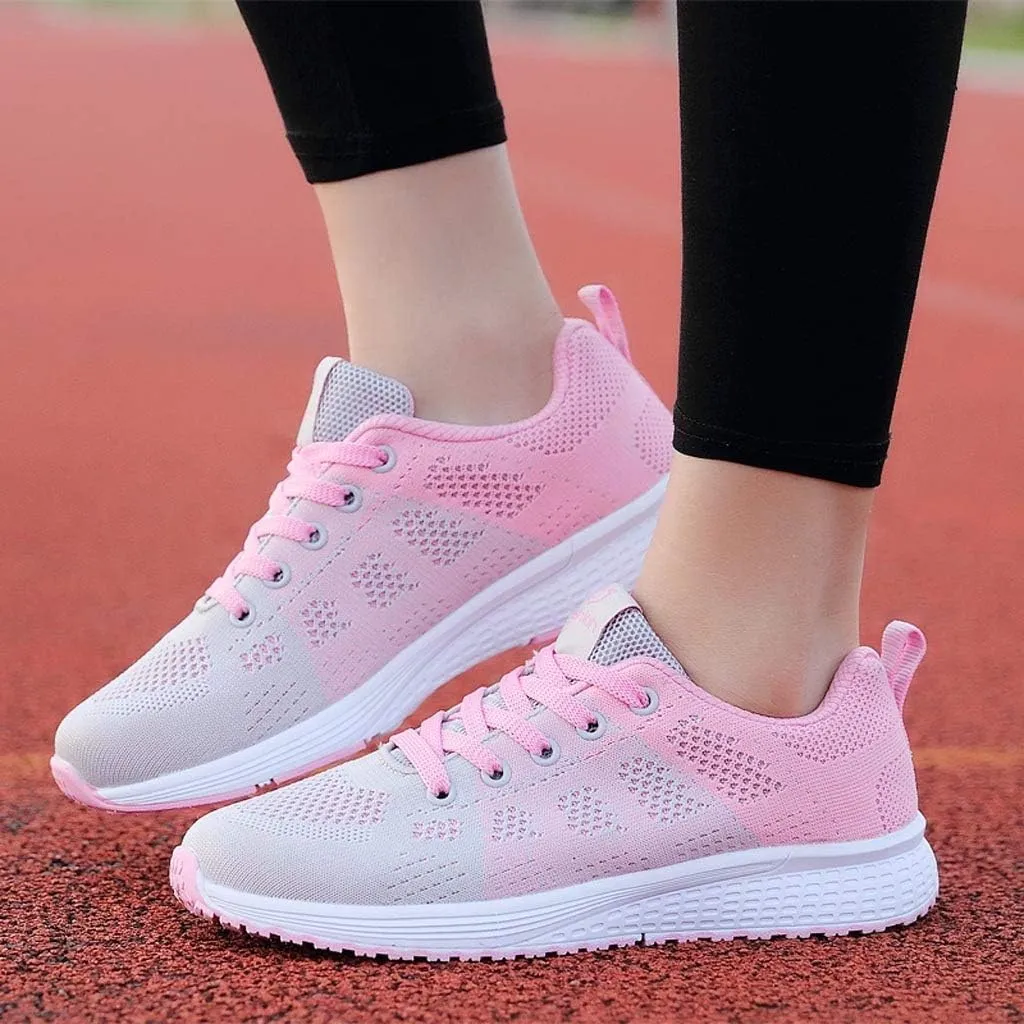 Women's Fashion Sneaker Non Slip Breathable Lightweight Comfortable Lace Up Running Shoes Mens Womens Loafer Shoes Black Platform Sneakers for Women