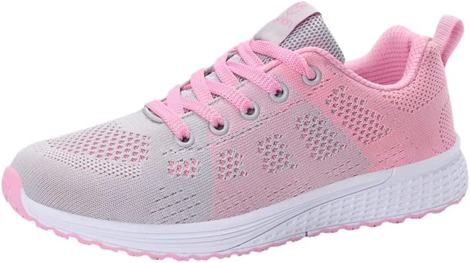 Women's Fashion Sneaker Non Slip Breathable Lightweight Comfortable Lace Up Running Shoes Mens Womens Loafer Shoes Black Platform Sneakers for Women