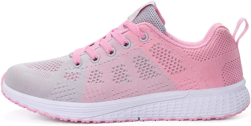 Women's Fashion Sneaker Non Slip Breathable Lightweight Comfortable Lace Up Running Shoes Mens Womens Loafer Shoes Black Platform Sneakers for Women