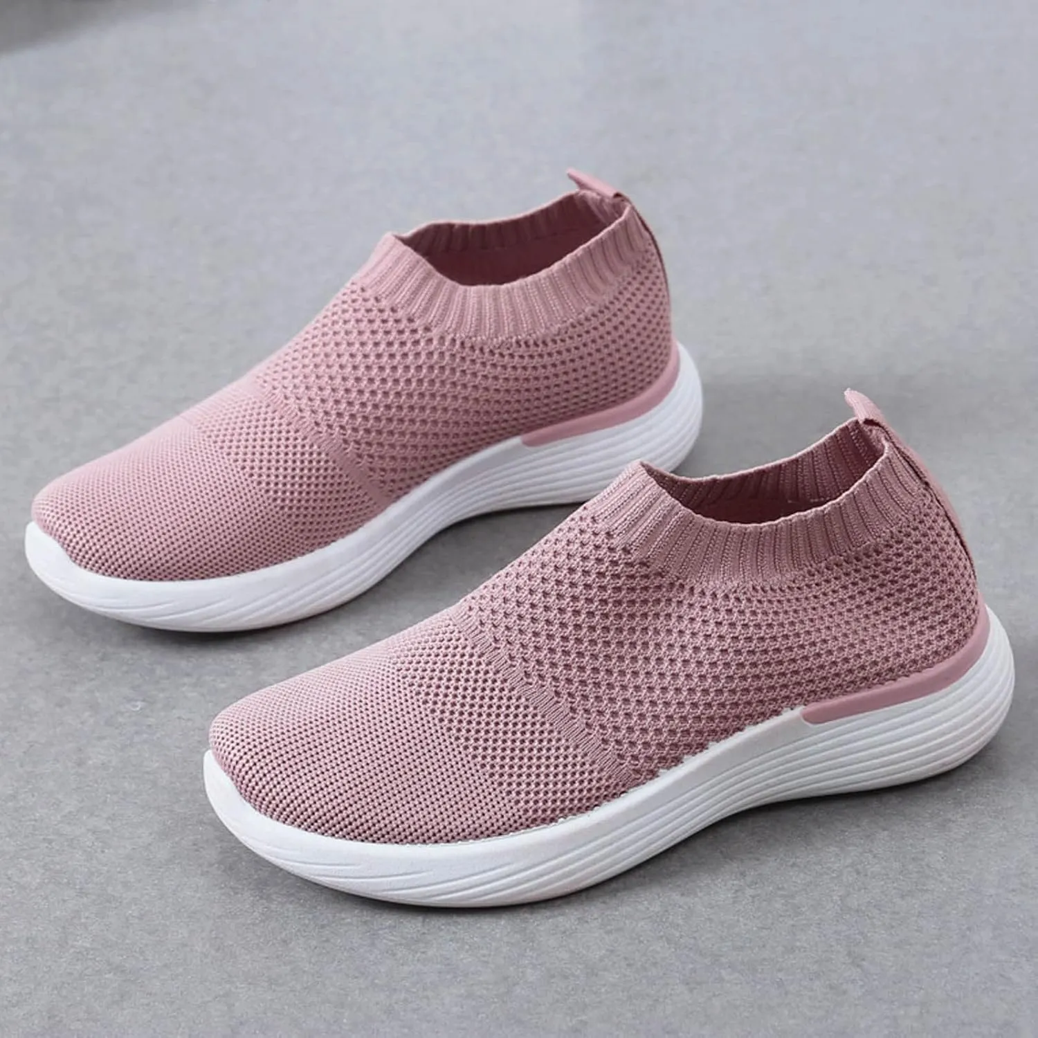 Women's Fashion Sneakers Lightweight Versatile Slip On Shoes Breathable Casual Outdoor Fitness Shoes Non Slip