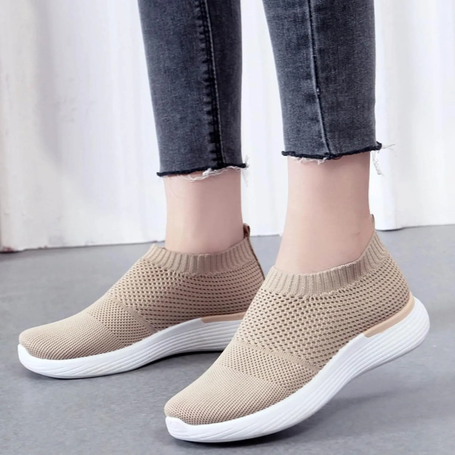 Women's Fashion Sneakers Lightweight Versatile Slip On Shoes Breathable Casual Outdoor Fitness Shoes Non Slip