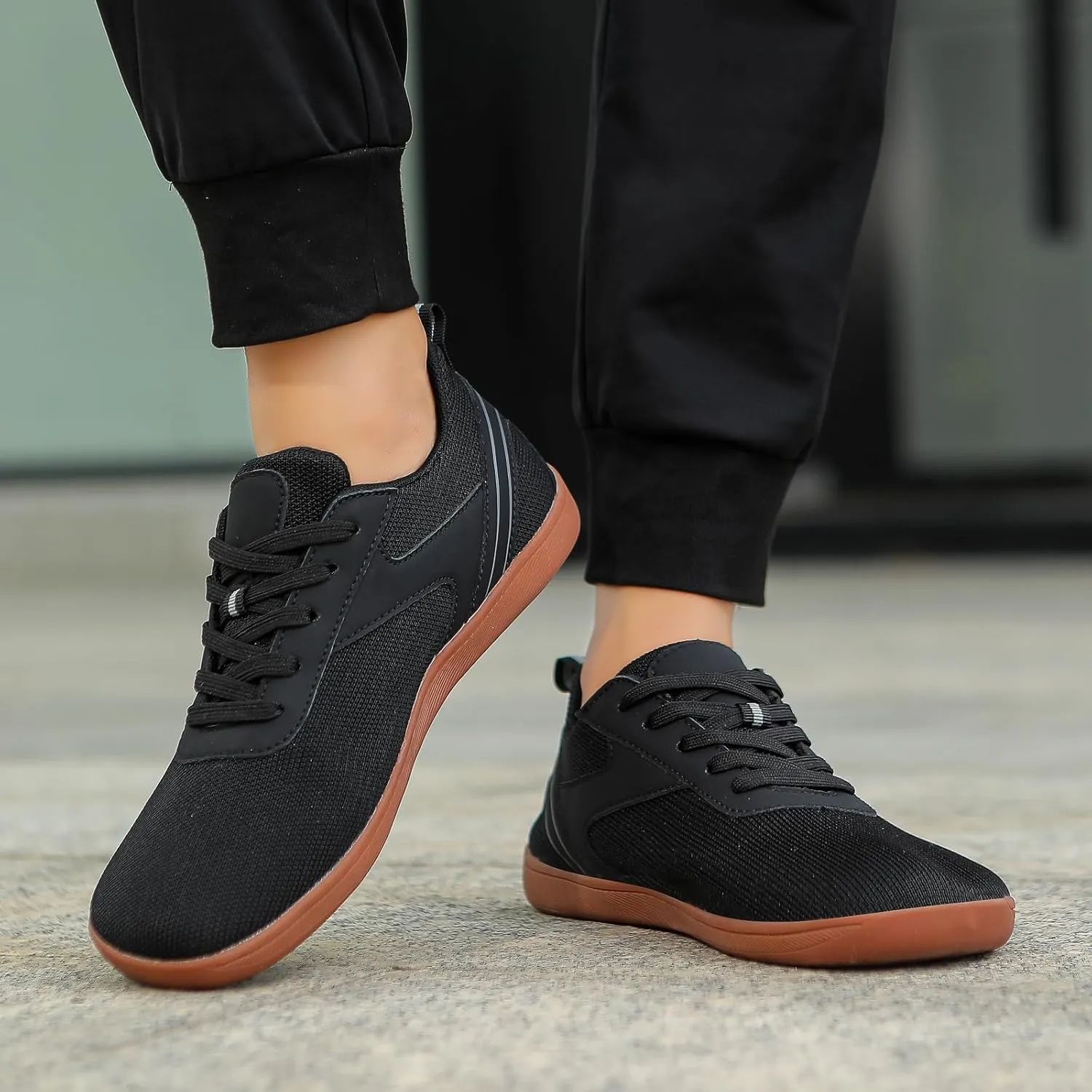 Womens Mens Wide Toe Barefoot Shoes Wide Slip On Tennis Shoes Lightweight Breathable Gym Athletic Sports Walking Shoe Zero Drop Mesh Workout Sneakers Breathable Casual Running Shoe