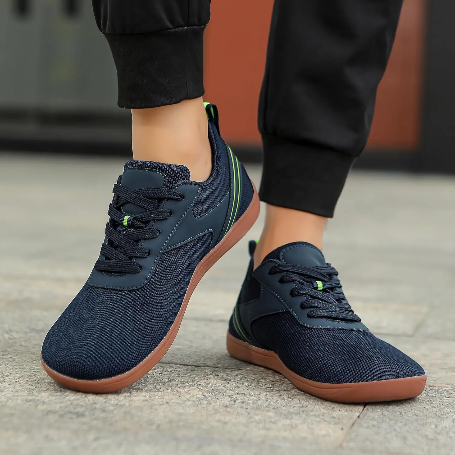 Womens Mens Wide Toe Barefoot Shoes Wide Slip On Tennis Shoes Lightweight Breathable Gym Athletic Sports Walking Shoe Zero Drop Mesh Workout Sneakers Breathable Casual Running Shoe