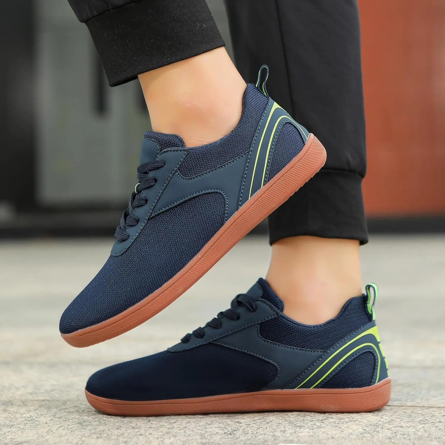 Womens Mens Wide Toe Barefoot Shoes Wide Slip On Tennis Shoes Lightweight Breathable Gym Athletic Sports Walking Shoe Zero Drop Mesh Workout Sneakers Breathable Casual Running Shoe