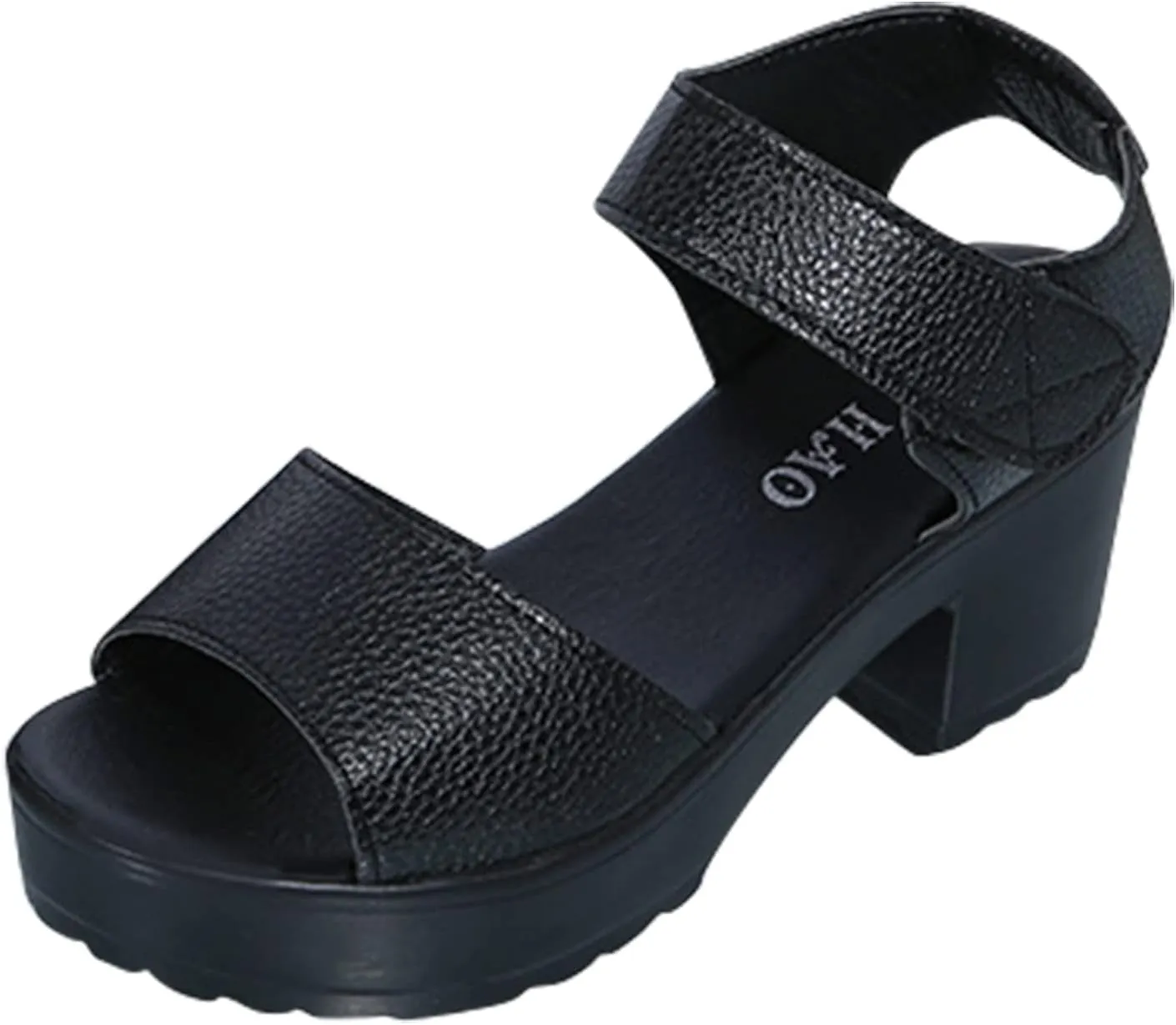 Womens Open Toe Lug Sole Block Heel Sandals with Adjustable Ankle Strap Summer Platform Chunky Heel Sandals