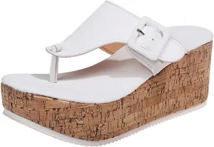 Womens Platform Flip Flops Dressy Summer Comfort Chunky Thong Wedges Sandals Wedge Heels Lightweight Wide Width Comfortable