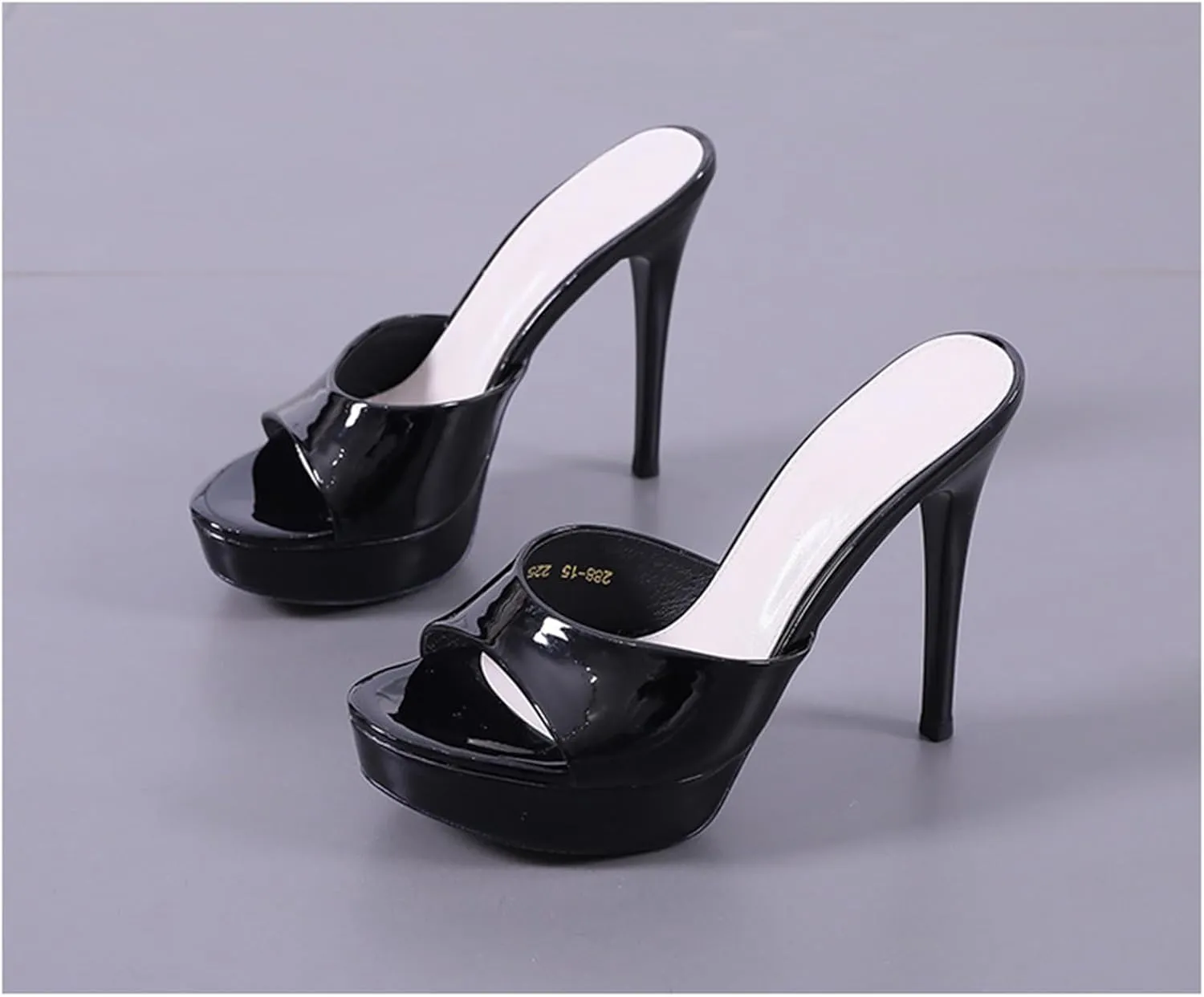 Women's Platform Round Open Toe High Heel Sandals Stiletto Fish Mouth High Heels Slipper 5 Inches Heels