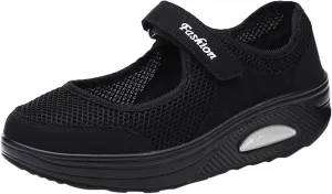 Womens Running Shoes Mesh Breathable Casual Black Shoes Black Platform Sneaker Men's Athletic Sneakers Lightweight Breathable Tennis Shoe Loafers Shoe