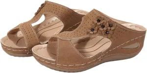 Women's Sandals Comfortable Dressy Casual Summer Orthopedic Slippers Flat Heel Beach Orthotic Flip Flops With Arch Support