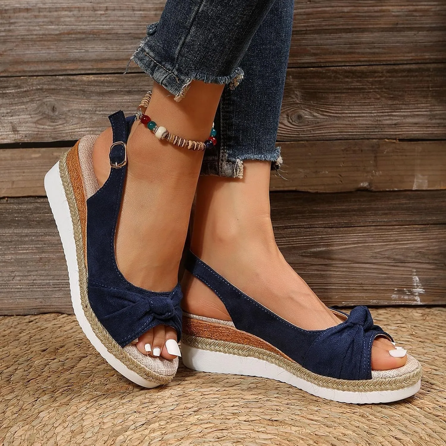 Womens Sandals with Arch Support Orthopedic Open Toe Low Wedge Heels Slides Summer Casual Comfort Shoes 2025