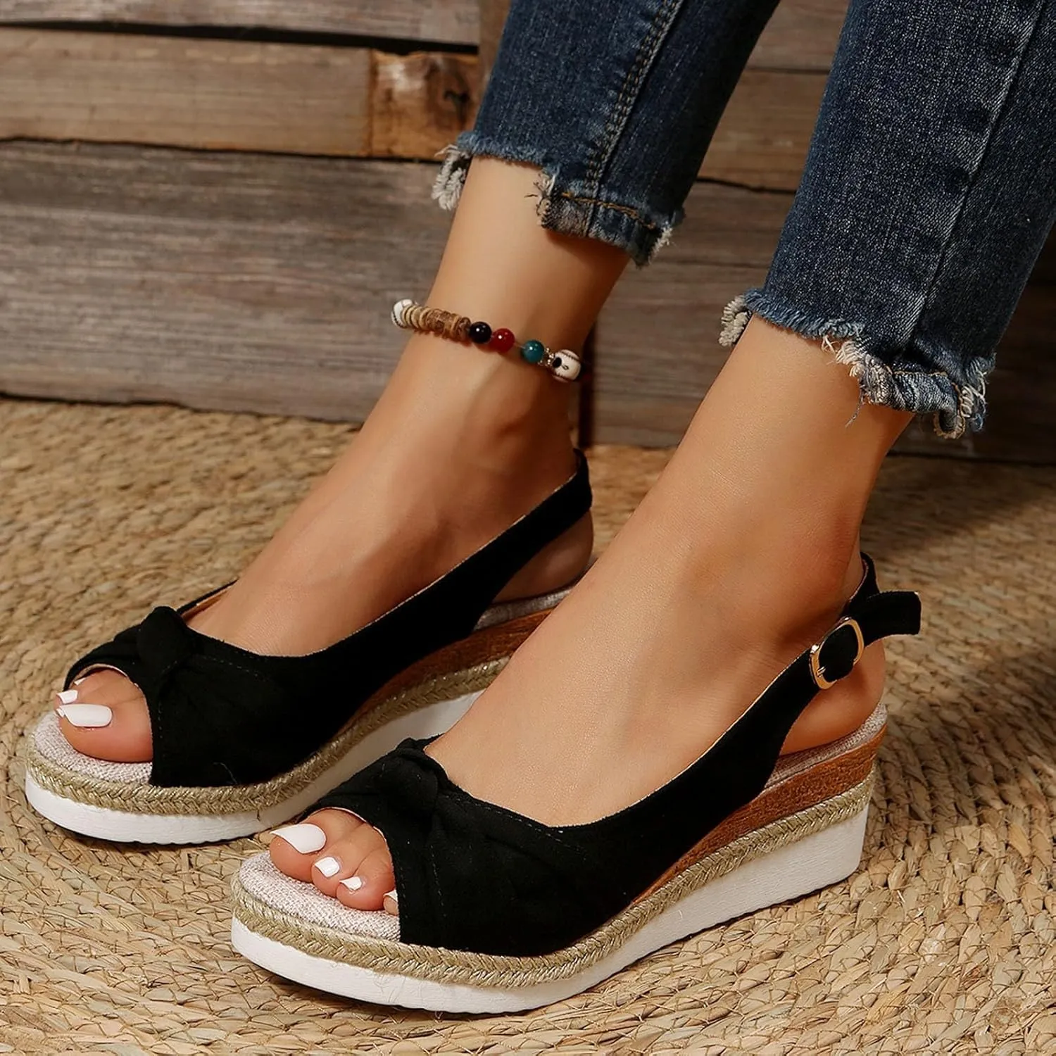Womens Sandals with Arch Support Orthopedic Open Toe Low Wedge Heels Slides Summer Casual Comfort Shoes 2025