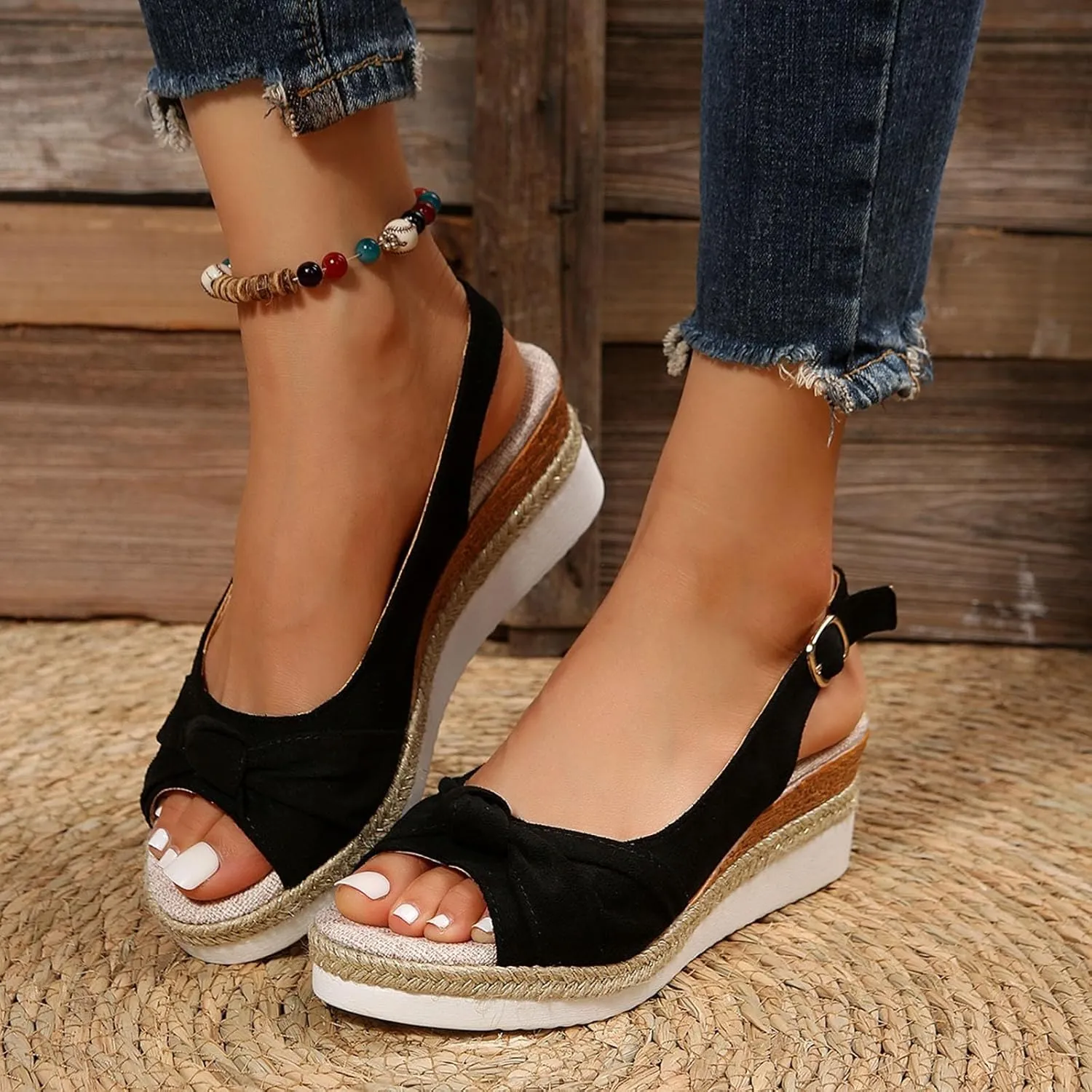 Womens Sandals with Arch Support Orthopedic Open Toe Low Wedge Heels Slides Summer Casual Comfort Shoes 2025
