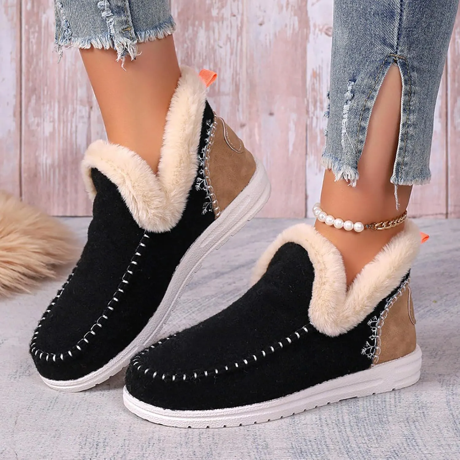 Womens Shoes Casual Women's Fashion Sneakers Slip On Loafers for Women Dressy Fashion Casual Comfy Soft Christmas Print Shoes Women Comfort Cute Casual Slip On Lightweight