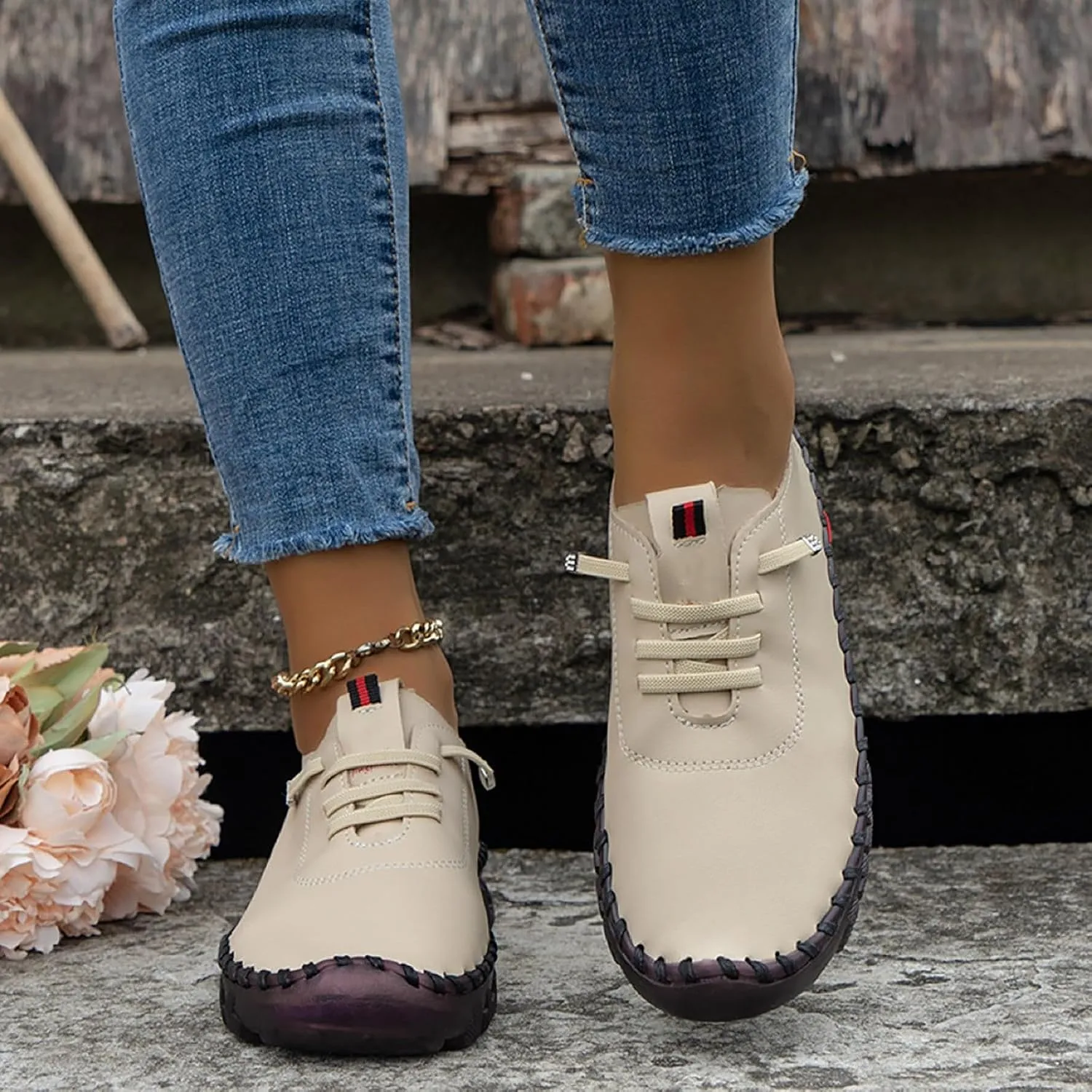Womens Shoes FlatsWomens White Sneakers Wide Width Loafers for Women Flat Bottom Fashion Christmas Sneakers for Women 2024 Wide Toe Box Trendy Casual