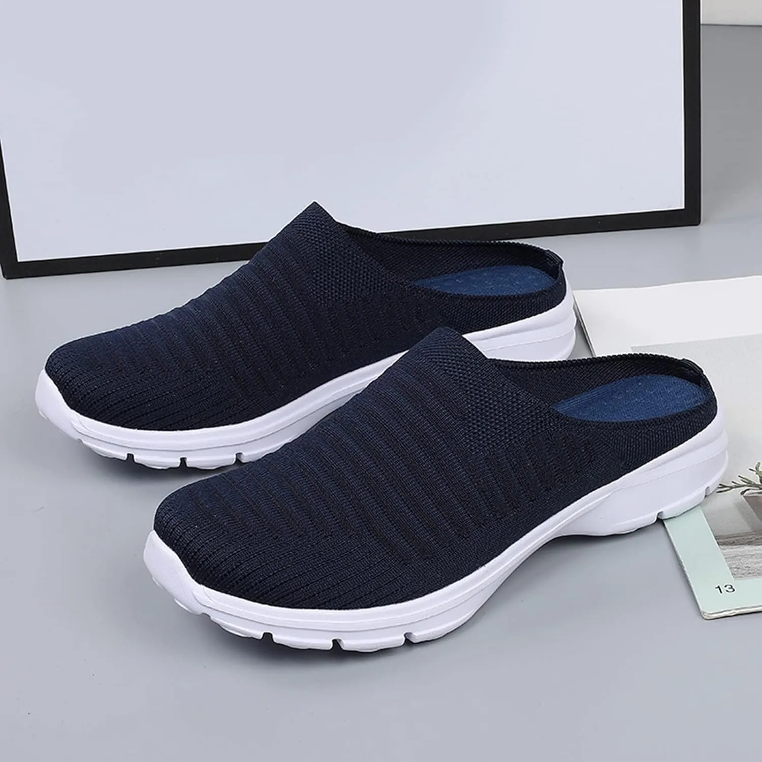 Womens Slip On Sneakers Casual Comfortable Walking Shoes Lightweight Canvas Flats Breathable Mesh Non Slip Loafers