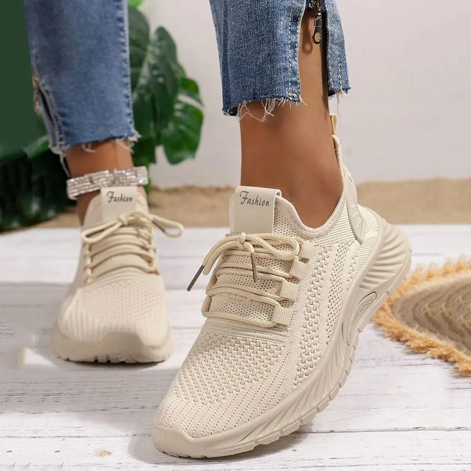 Women's Soft Sole Cushion Sneakers Casual Breathable Slip on Orthopaedic Walking Sneakers Jogger Running Shoe