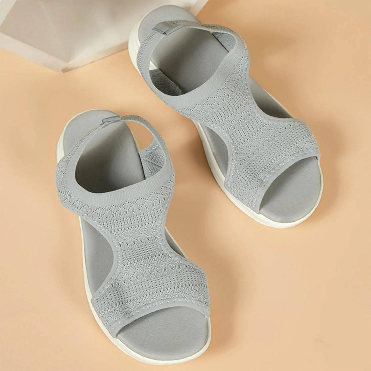Women's Walking Sandals Soft Low Wedge Comfort Flat Sandal 2025 Casual Open Toe Slip On Strappy Lightweight Summer Shoes