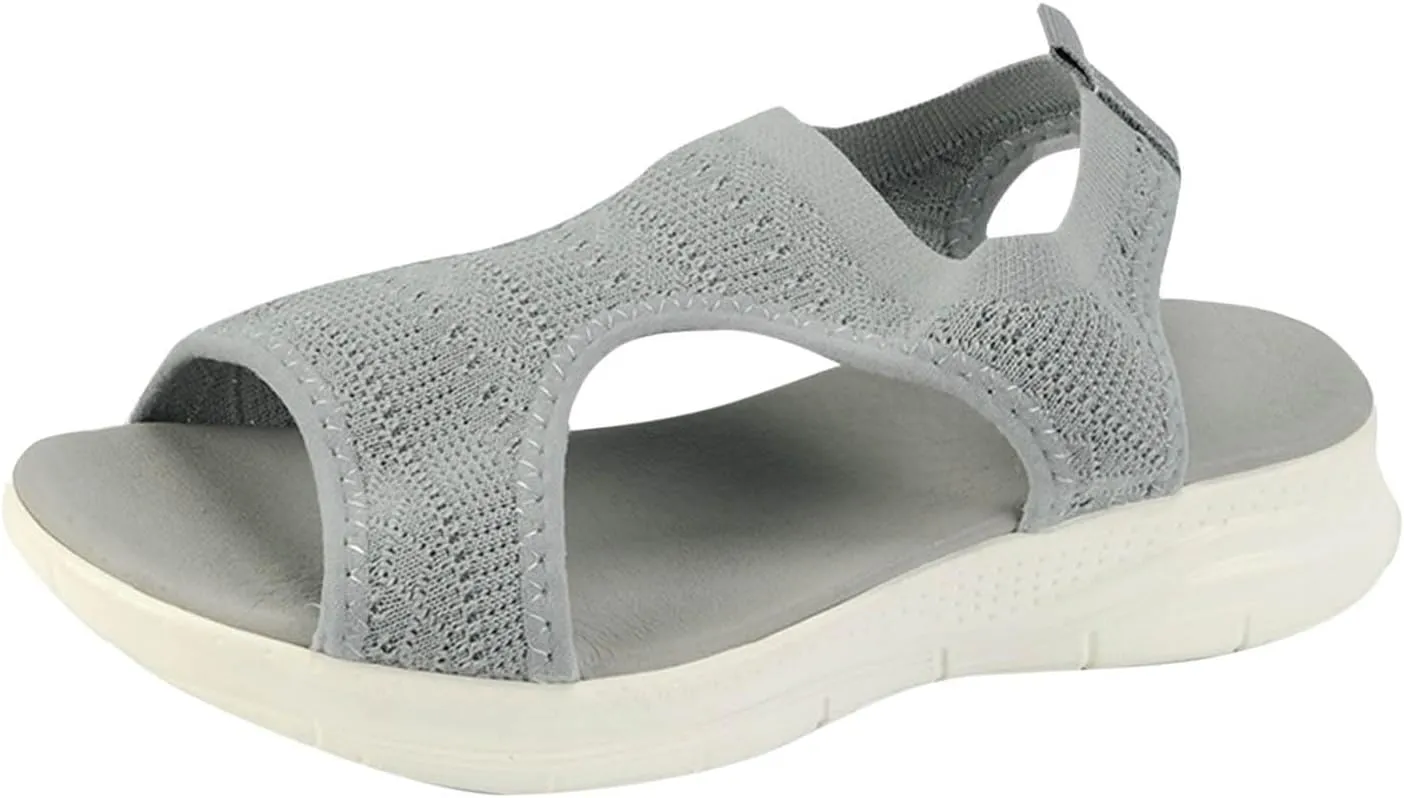 Women's Walking Sandals Soft Low Wedge Comfort Flat Sandal 2025 Casual Open Toe Slip On Strappy Lightweight Summer Shoes