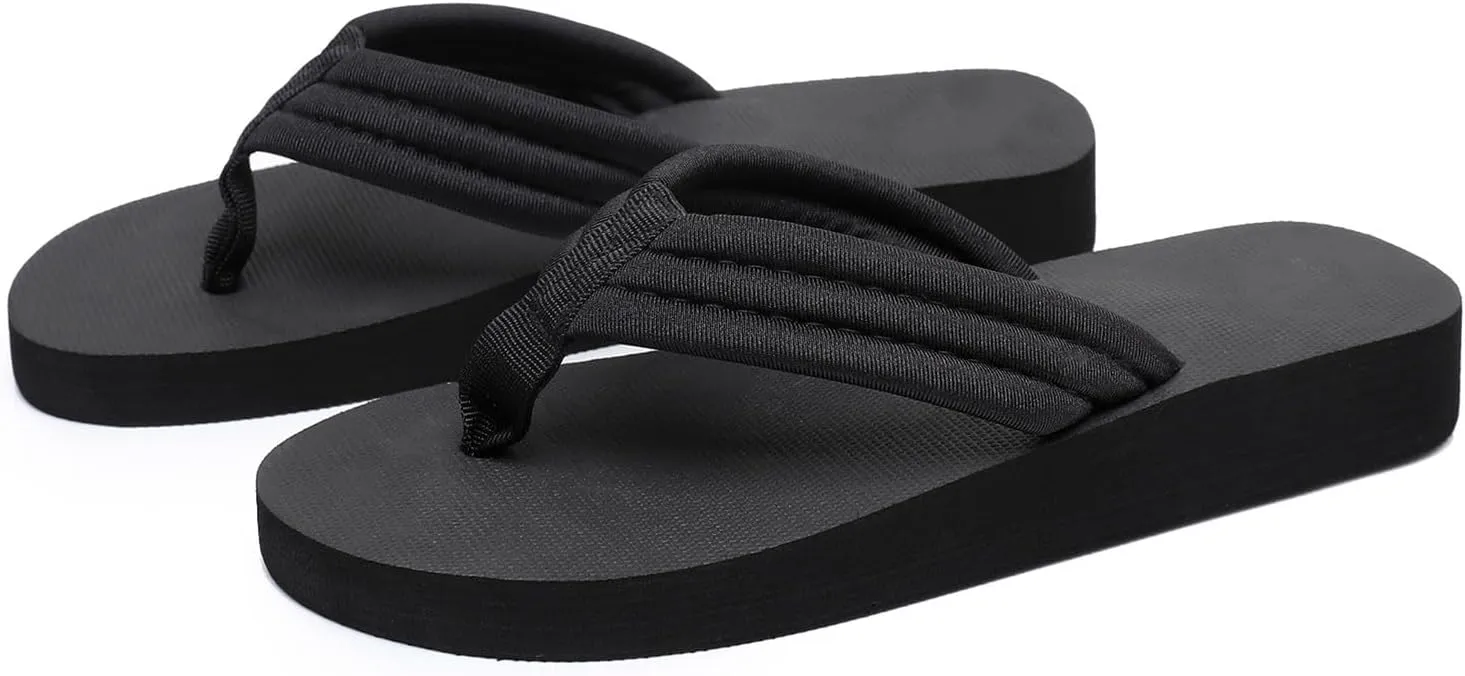 Womens Wedge Flip-Flop Comfortable Platform Thong Sandals Summer Casual Clip Toe Sandals Slip on Beach Slippers