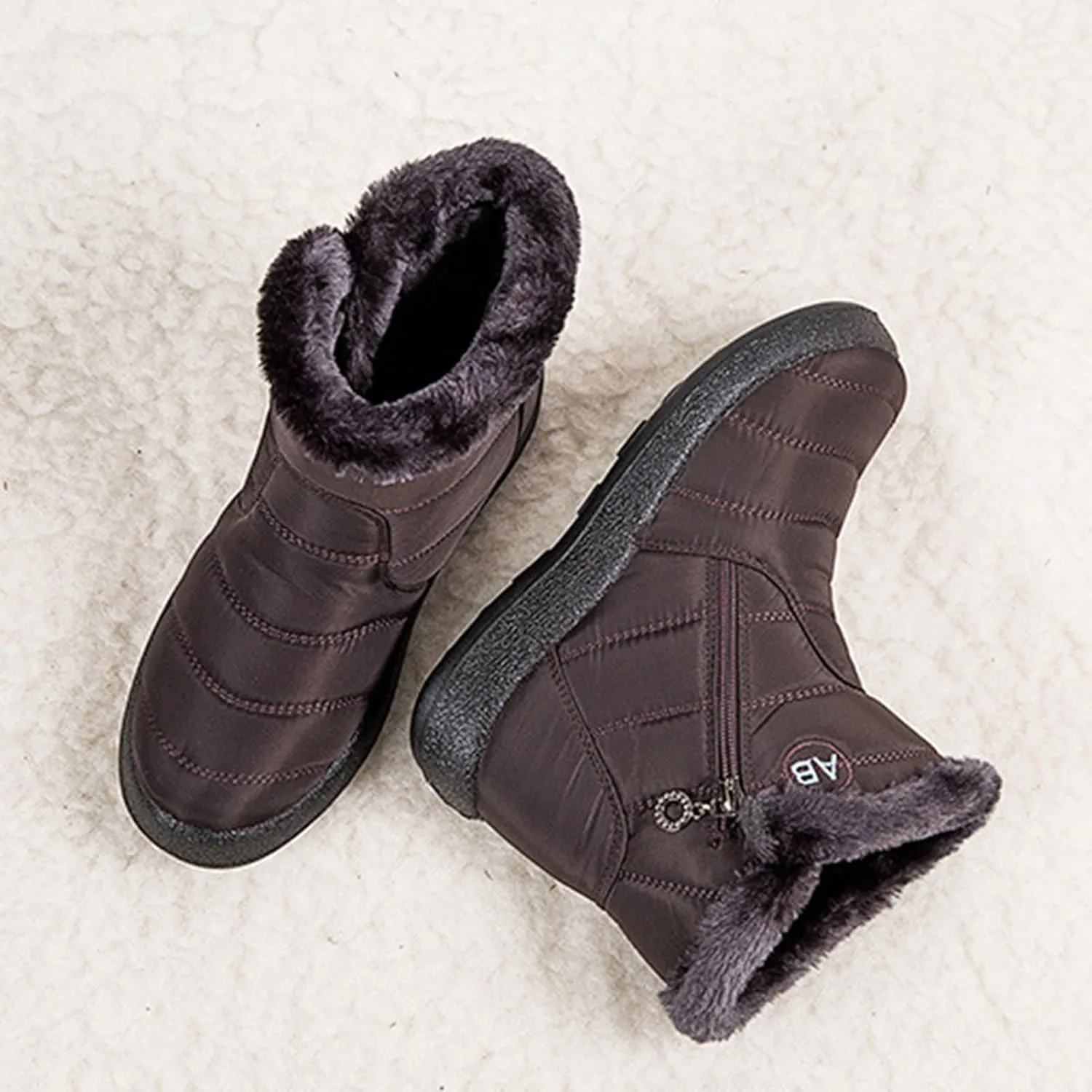 Womens Winter Boots Waterproof,Fashion High Top Cold-Weather Warm Snow Boots for Women,Comfortable Trekking Walking Fur Lined Boots,Slip Resistant
