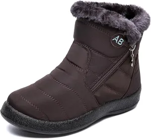 Womens Winter Boots Waterproof,Fashion High Top Cold-Weather Warm Snow Boots for Women,Comfortable Trekking Walking Fur Lined Boots,Slip Resistant