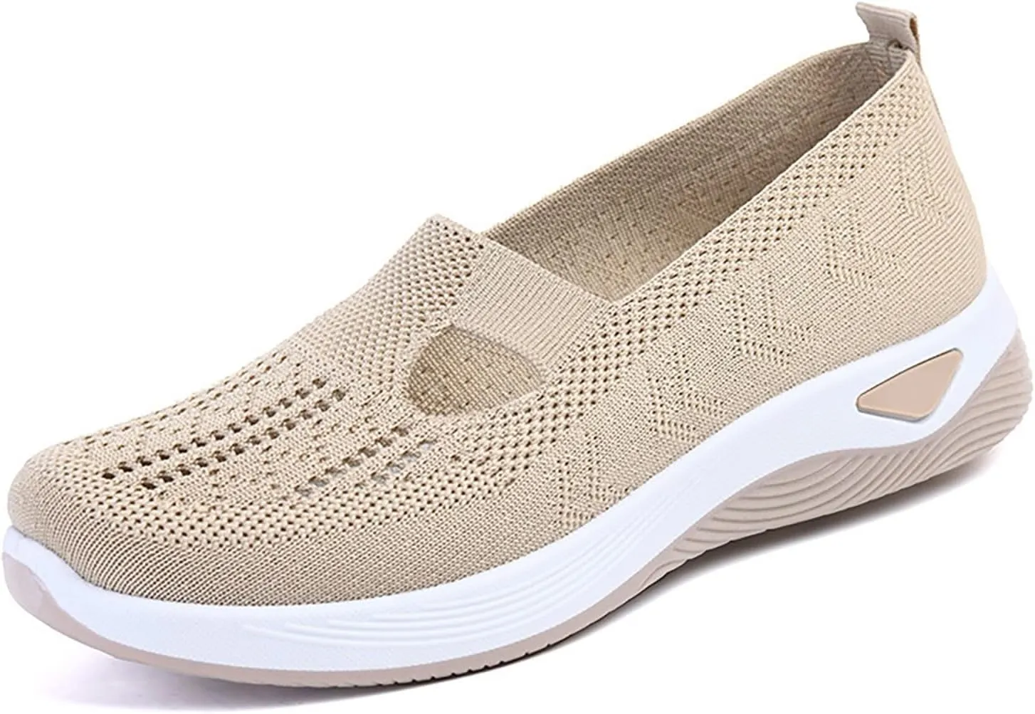 Women's Woven Orthopedic Breathable Soft Shoes Fashion Lightweight Go Walk Shoes for Women Mesh Breathable Hands Free Slip in Sneakers with Arch Support