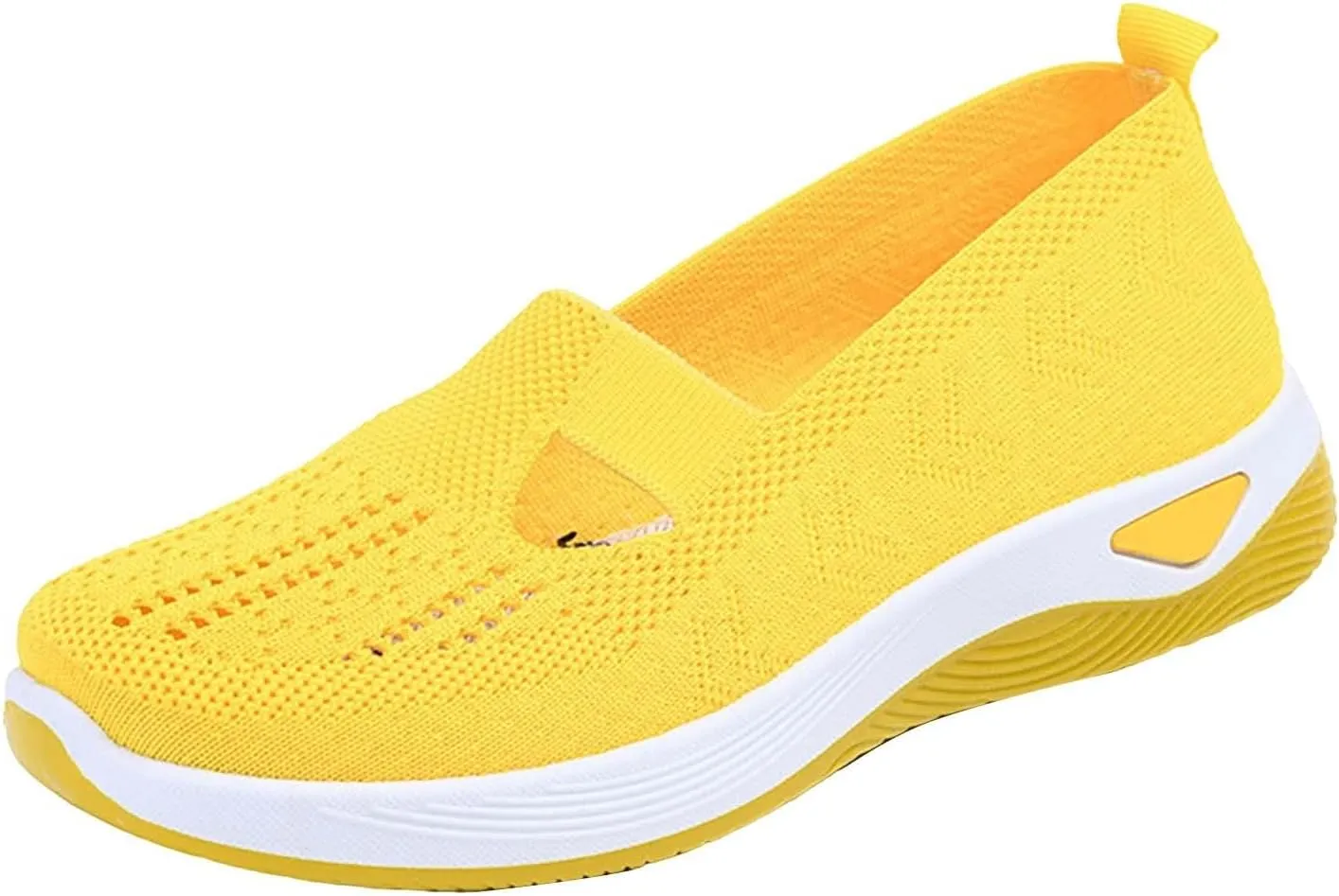 Women's Woven Orthopedic Breathable Soft Shoes Fashion Lightweight Go Walk Shoes for Women Mesh Breathable Hands Free Slip in Sneakers with Arch Support