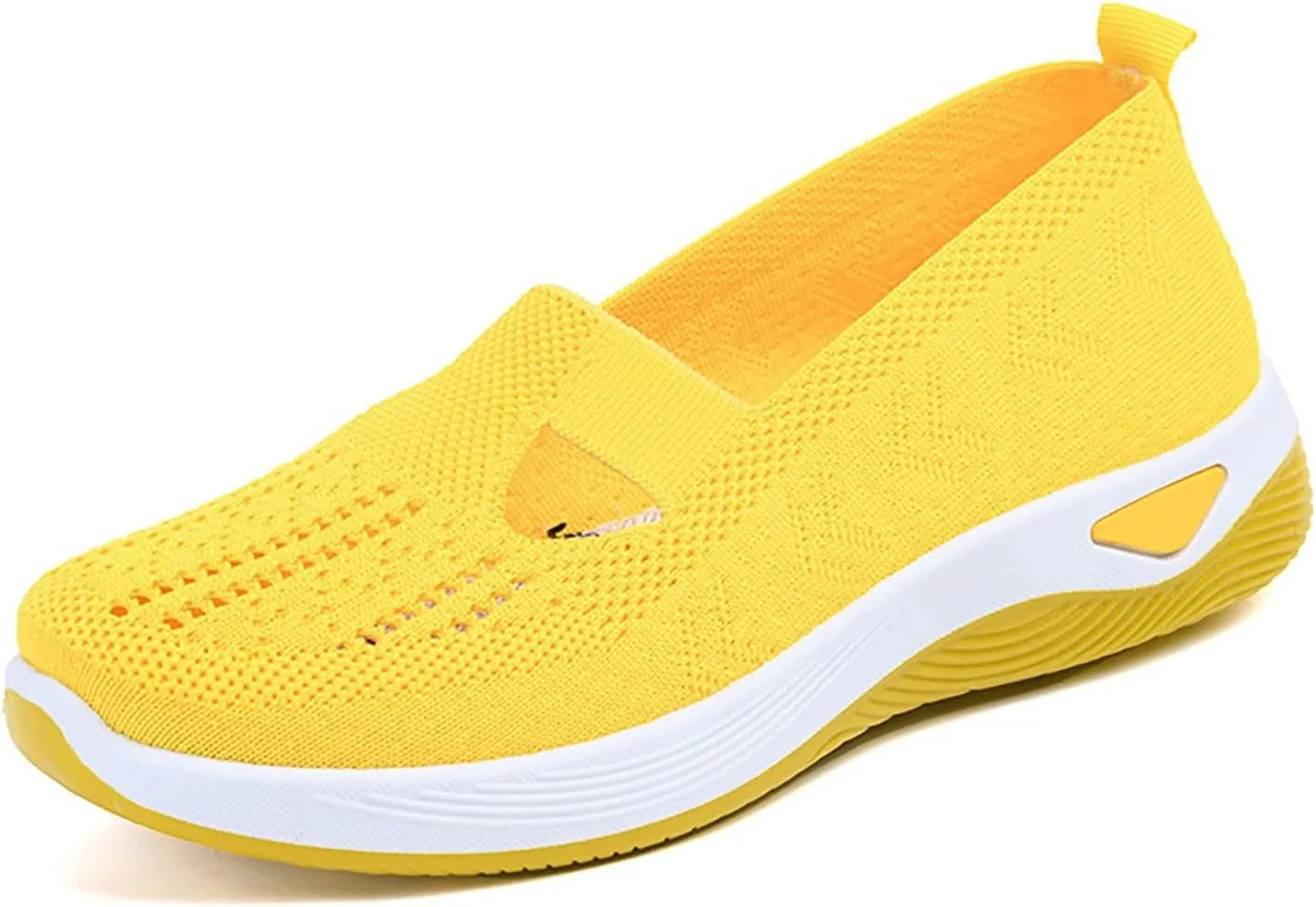Women's Woven Orthopedic Breathable Soft Shoes Fashion Lightweight Go Walk Shoes for Women Mesh Breathable Hands Free Slip in Sneakers with Arch Support