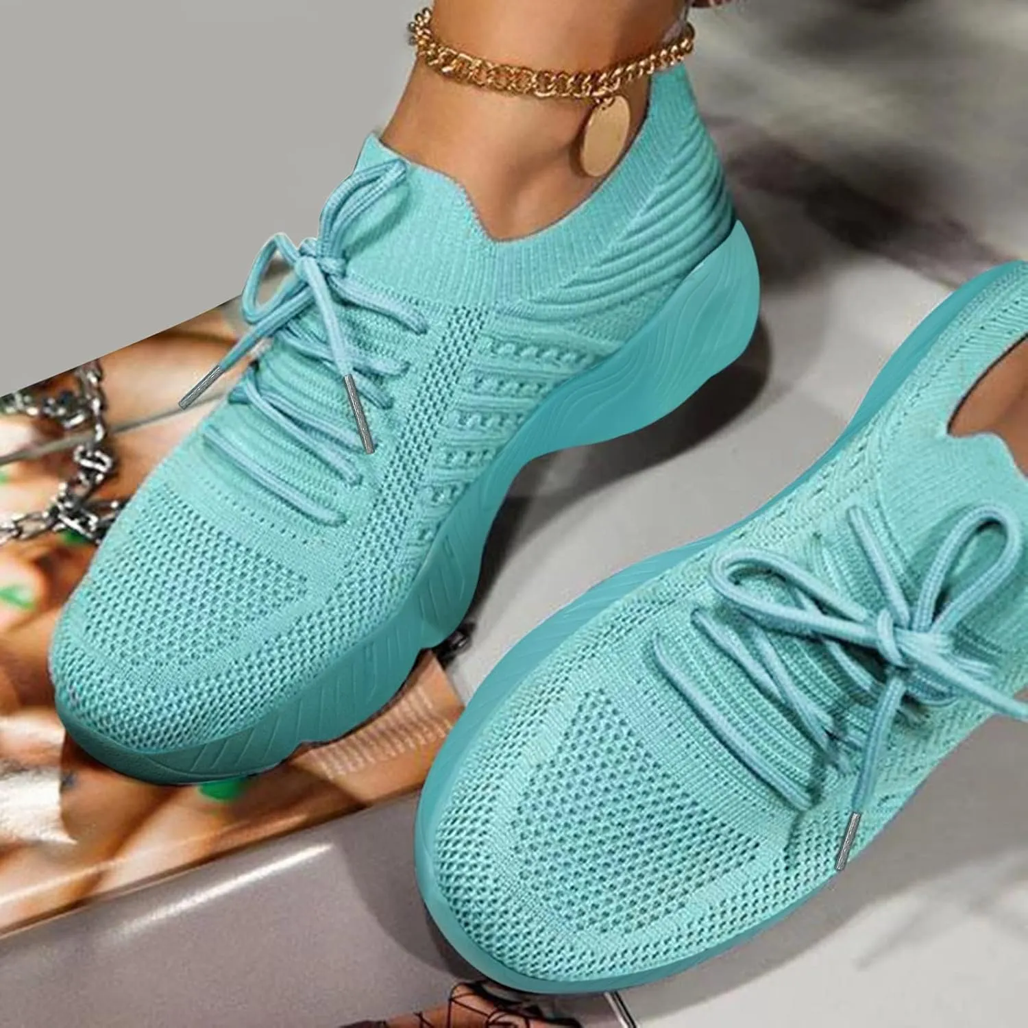 Women's Woven Orthopedic Breathable Soft Shoes Womens Running Shoes Mesh Breathable White Casual Shoes Fashion Sneakers Slip On Tennis Shoe Loafers Shoe