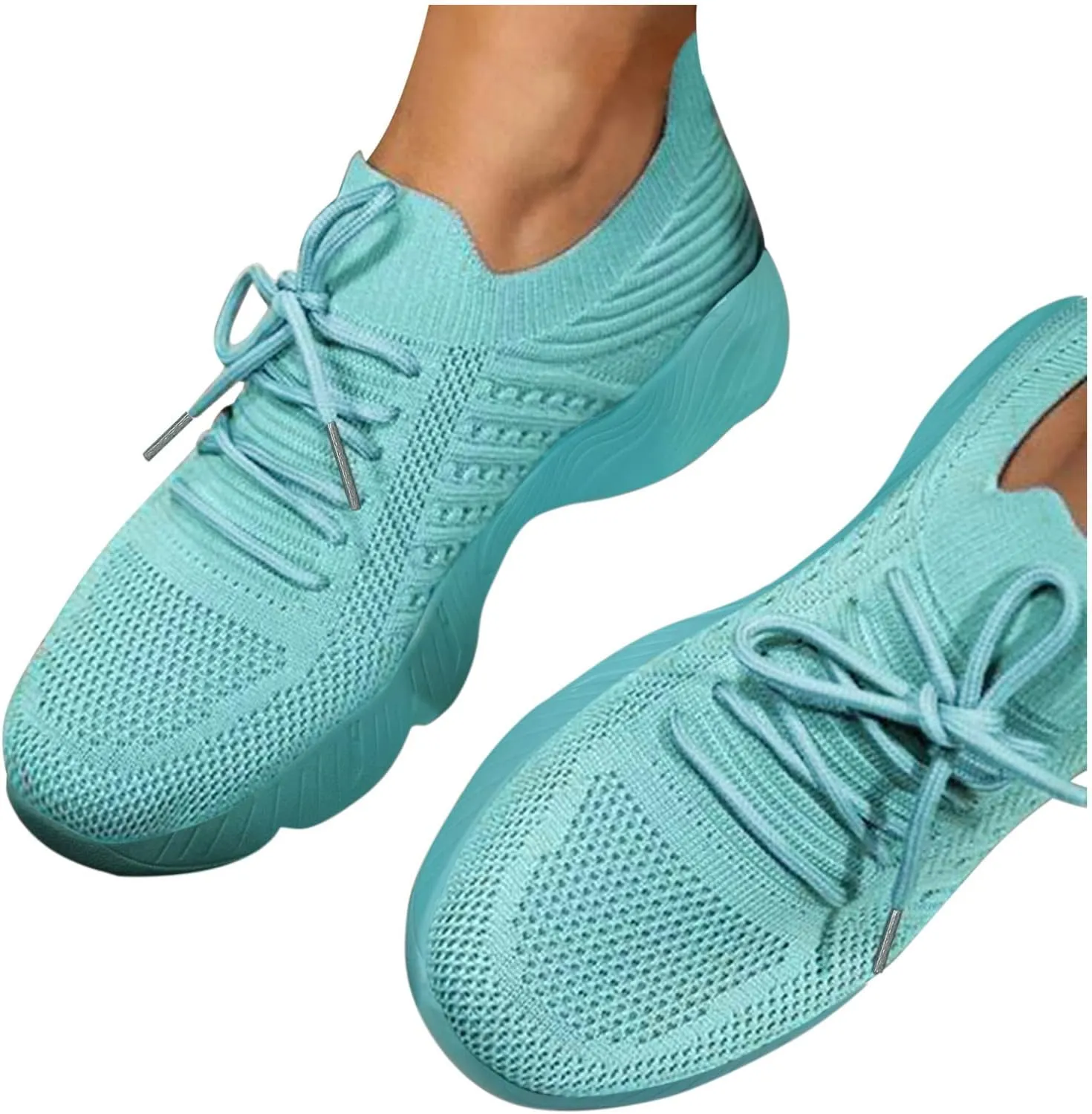 Women's Woven Orthopedic Breathable Soft Shoes Womens Running Shoes Mesh Breathable White Casual Shoes Fashion Sneakers Slip On Tennis Shoe Loafers Shoe