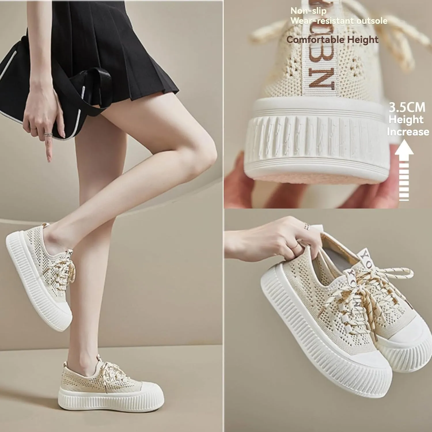 Y2k Platform Chunky Sneakers for Women and Girls Retro Mesh Breathable Aesthetic Summer Casual Walking Shoes for Travel