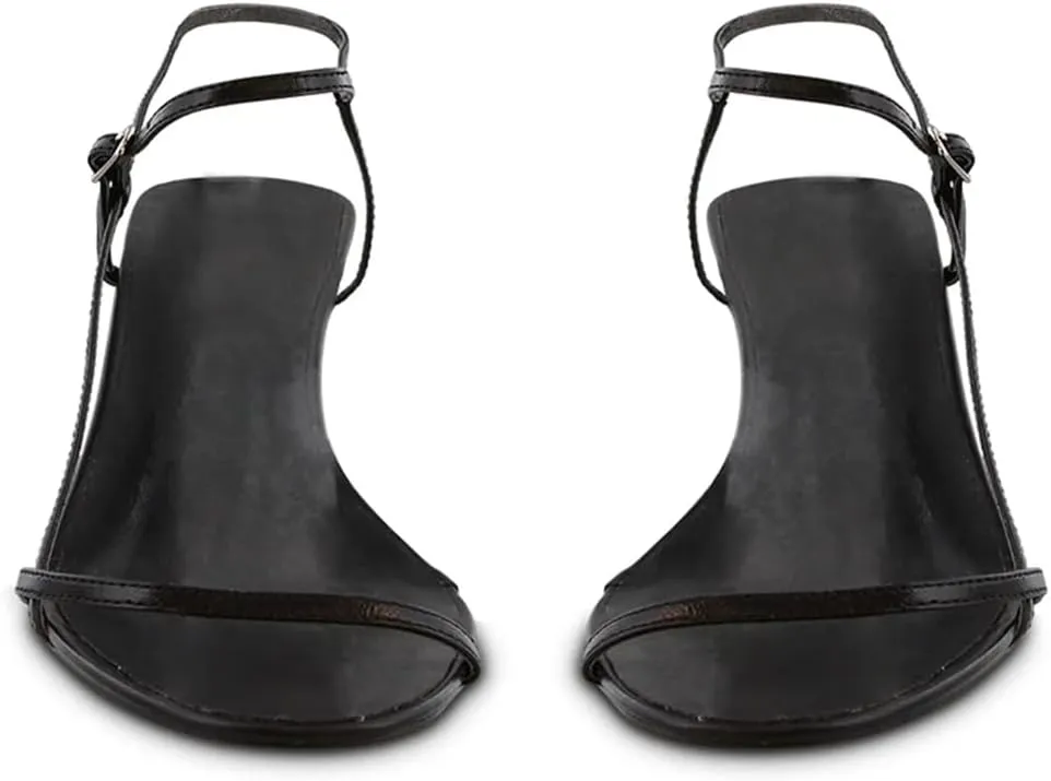 YIYA Women's Strappy Stiletto Kitten Heels Sandals Open Round Toe Ankle Strap Comfort Party Dress Shoes