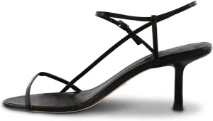 YIYA Women's Strappy Stiletto Kitten Heels Sandals Open Round Toe Ankle Strap Comfort Party Dress Shoes