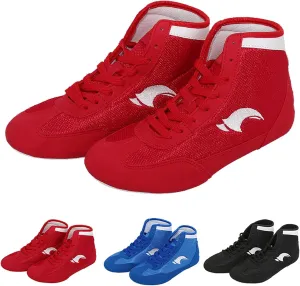 Youth Kids School Wrestling Shoes Boys Boxing Shoes Fitness Sneakers High Top for Girls Wrestling Training Shoes Boots